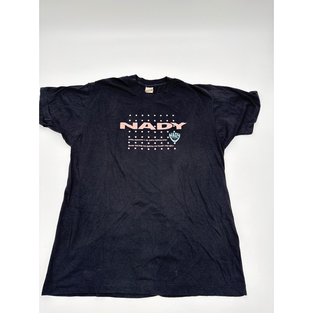 Vintage 80s Nady Systems Wireless Promo T-Shirt Screen Stars Black Large USA